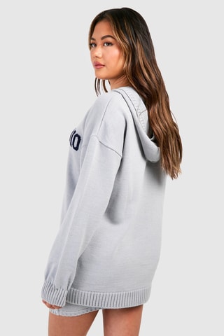 Sweat oversize à capuche et minijupe - Gris