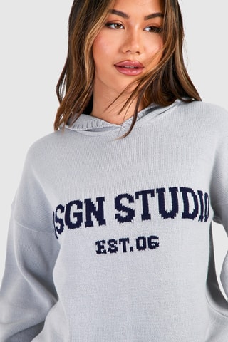 Sweat oversize à capuche et minijupe - Gris