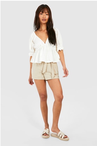 Short taille haute - Beige