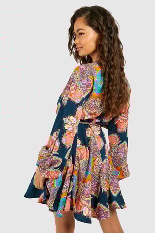 Robe patineuse - Bleu et rose