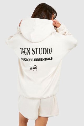 Sweat à capuche et short - Ecru