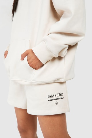 Sweat à capuche et short - Ecru