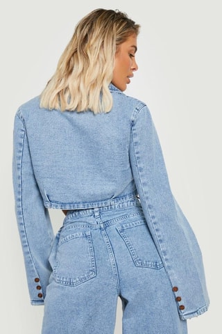 Jean wide legs taille haute - Bleu clair