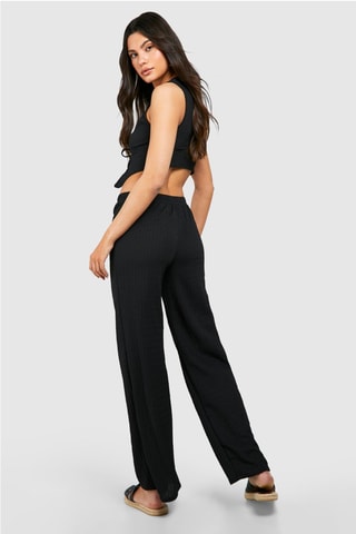 Chemisier et pantalon wide legs - Noir