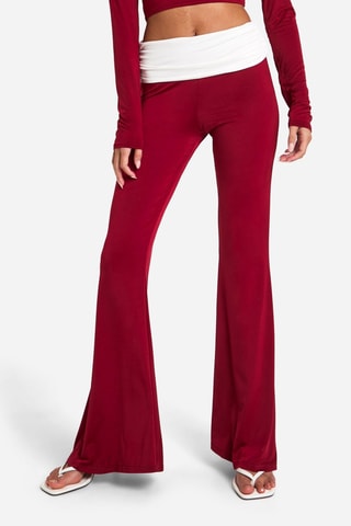 Pantalon flare taille haute - Cherry