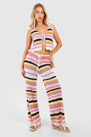Gilet et pantalon wide legs - Rose