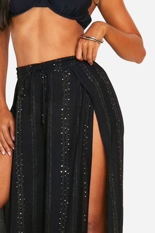 Pantalon palazzo taille haute - Noir