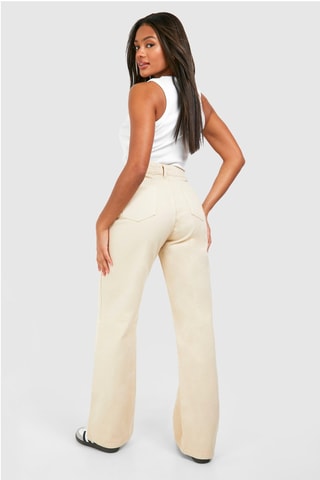 Jean droit taille haute - Crème