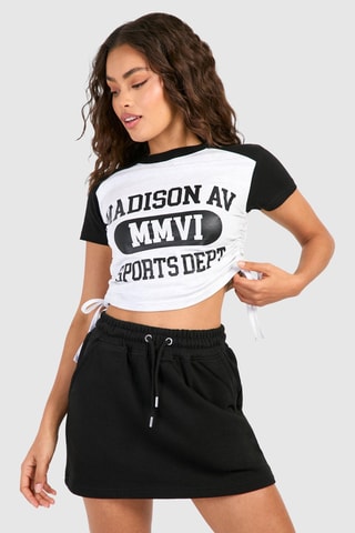 T-shirt et jupe droite - Blanc et noir