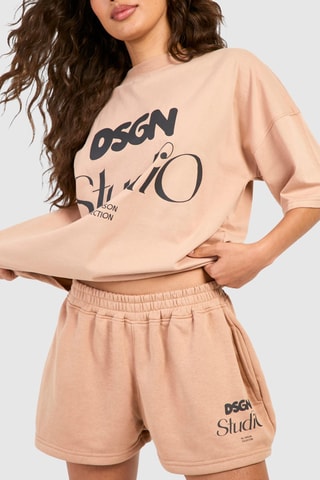 T-shirt oversize et short - Taupe