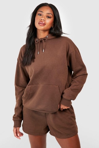 Sweat à capuche et short - Marron