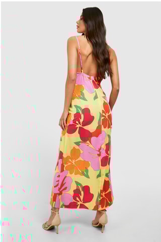 Robe longue - Jaune et rose