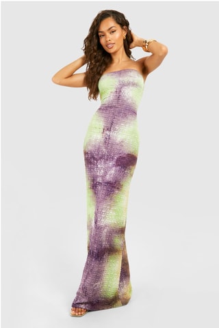 Robe bustier tie and dye - Vert et bleu