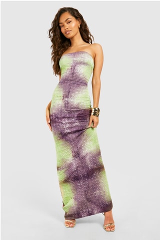Robe bustier tie and dye - Vert et bleu