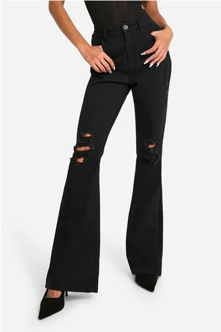 Jean flare taille haute - Noir