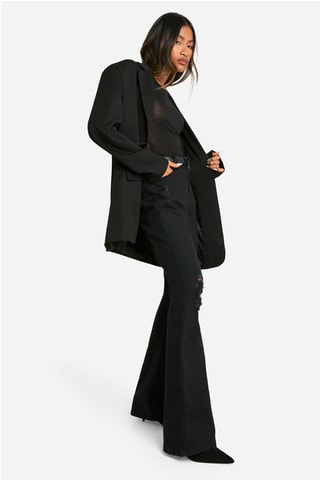 Jean flare taille haute - Noir