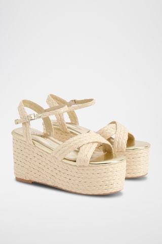 Sandales compensées - Beige