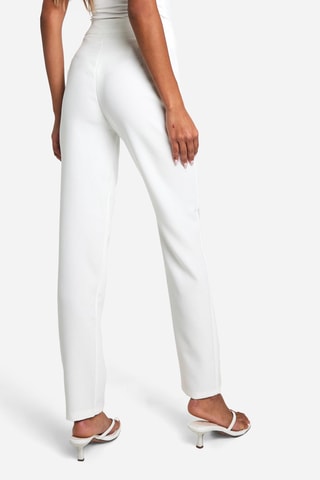 Pantalon cigarette taille haute - Blanc