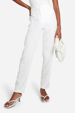 Pantalon cigarette taille haute - Blanc