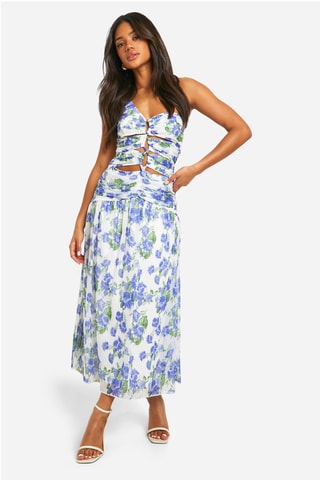 Robe asymétrique - Lavande et blanc