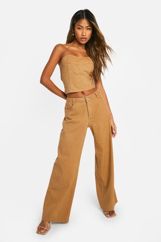 Jean wide legs - Marron