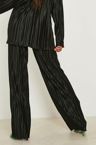 Pantalon wide legs taille haute - Noir