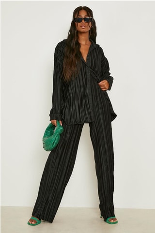 Pantalon wide legs taille haute - Noir