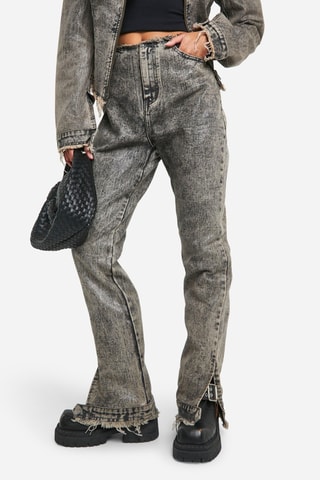 Jean slim taille haute - Gris