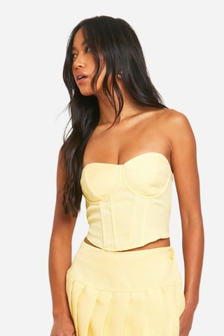 Crop top bustier - Vert citron