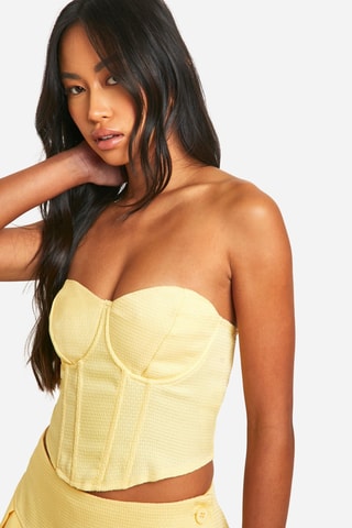 Crop top bustier - Vert citron