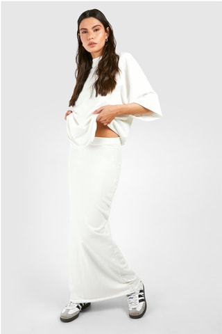 T-shirt oversize et jupe longue - Ecru
