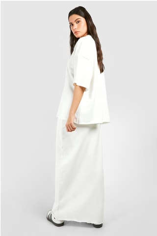 T-shirt oversize et jupe longue - Ecru