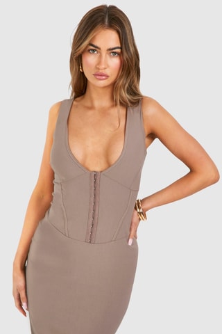 Robe midi - Taupe