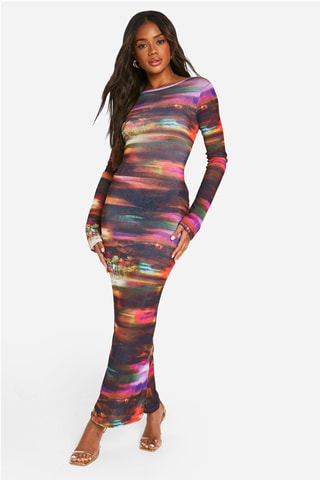 Robe longue - Marron et noir