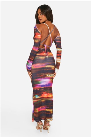 Robe longue - Marron et noir