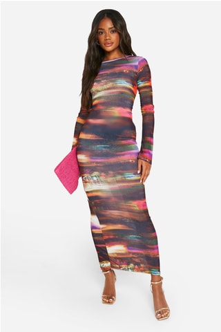 Robe longue - Marron et noir
