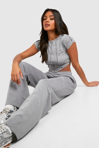 Crop top et pantalon - Gris