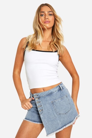 Jupe-short en jean - Bleu