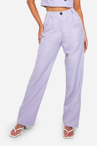 Pantalon droit taille haute - Lilas