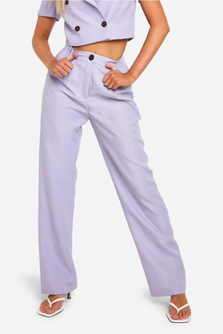 Pantalon droit taille haute - Lilas