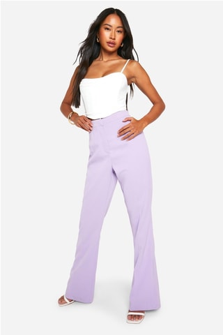 Pantalon flare taille haute - Lilas