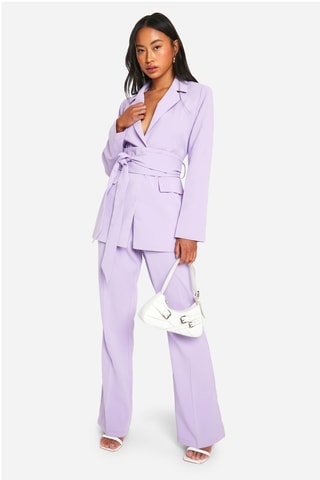 Pantalon flare taille haute - Lilas