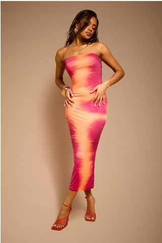 Robe bustier - Rose et orange
