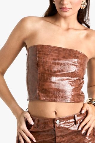 Crop top bustier - Marron