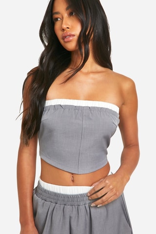 Crop top bustier - Gris