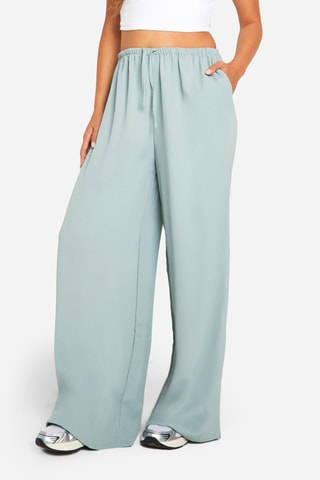 Pantalon wide legs taille haute - Vert