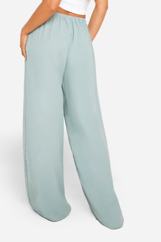 Pantalon wide legs taille haute - Vert