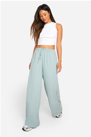 Pantalon wide legs taille haute - Vert