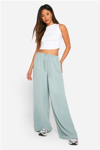 Pantalon wide legs taille haute - Vert