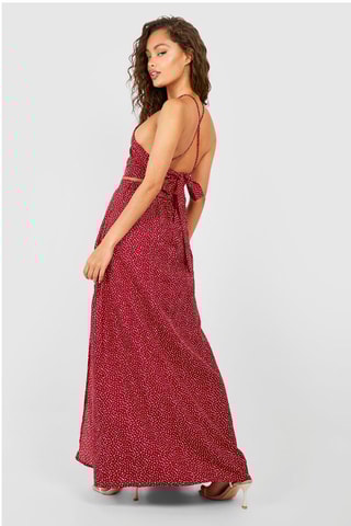 Crop top et jupe longue - Rouge